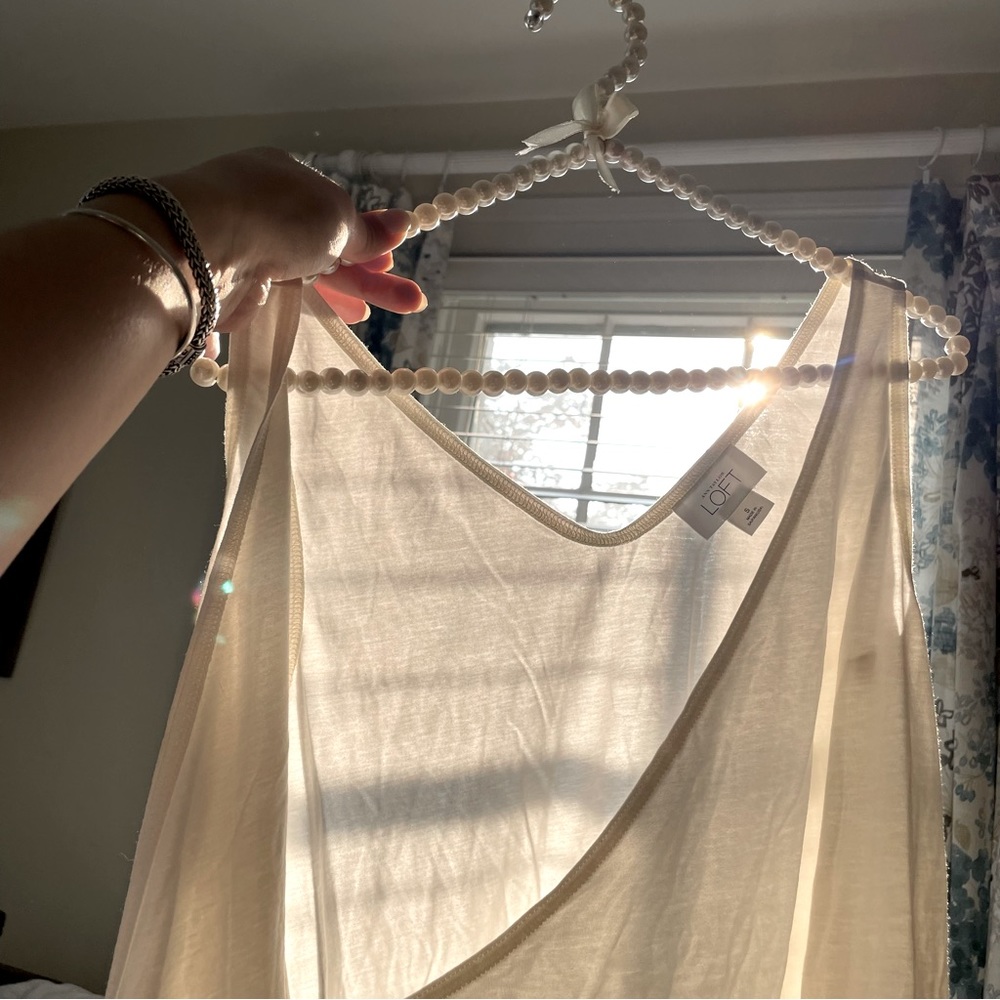 Ann Taylor Loft Cream Wrap Tank